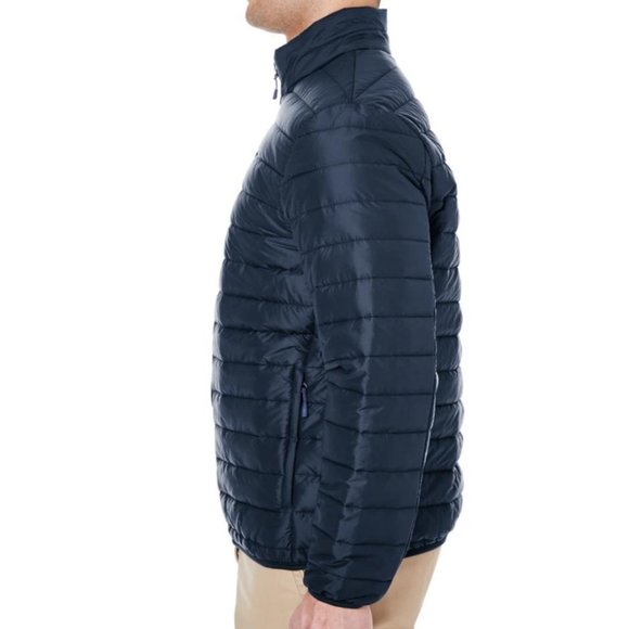 Adult Unisex Quilted Puffy Jacket Navy Blue NWT - Picture 2 of 3